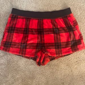 Victoria’s Secret plaid fuzzy shorts